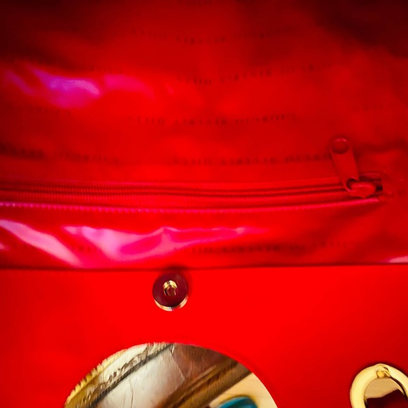 Giorgio Beverly Hills Large Bag Red Fabric Double Straps NEW - Picture 4 of 4